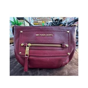 Michael Kors Burgundy Leather Crossbody Bag